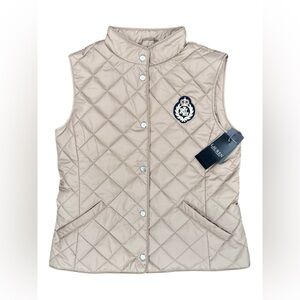 New With Tags Women’s Small Lauren Ralph Lauren Quilted Vest with Crest Patch
